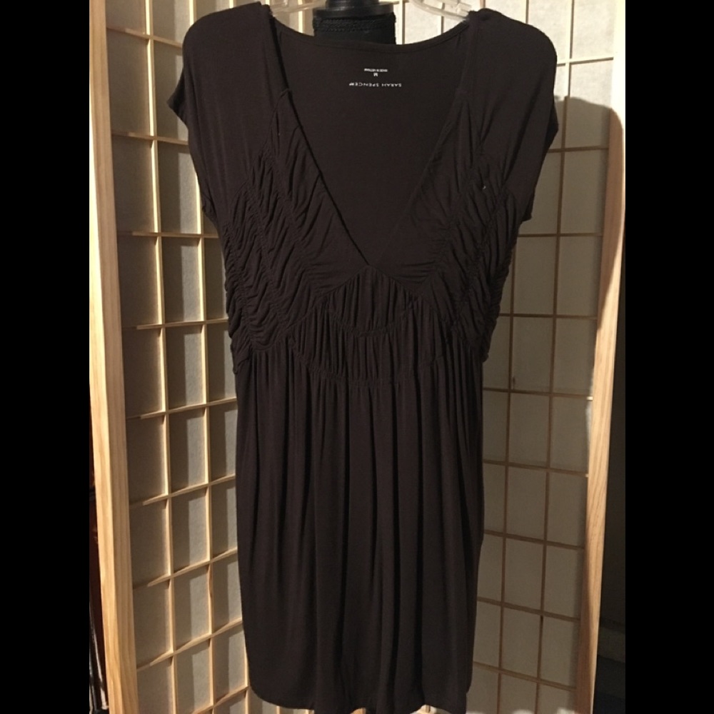 SARAH SPENCER-Brown/ short sleeve top. Sz M
